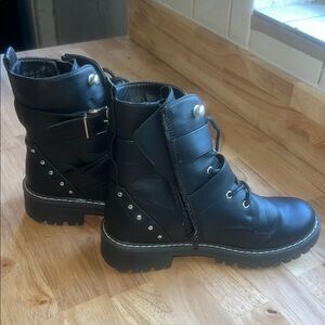 SO Black Studded Combat Boots